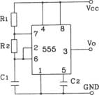 555构成间接反馈型无稳态自激多谐振荡器电路 