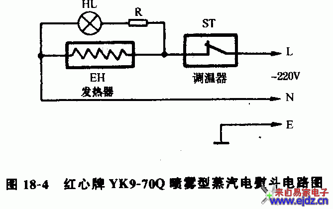 红心牌YK9-70Q喷雾型蒸汽电熨斗电路图
