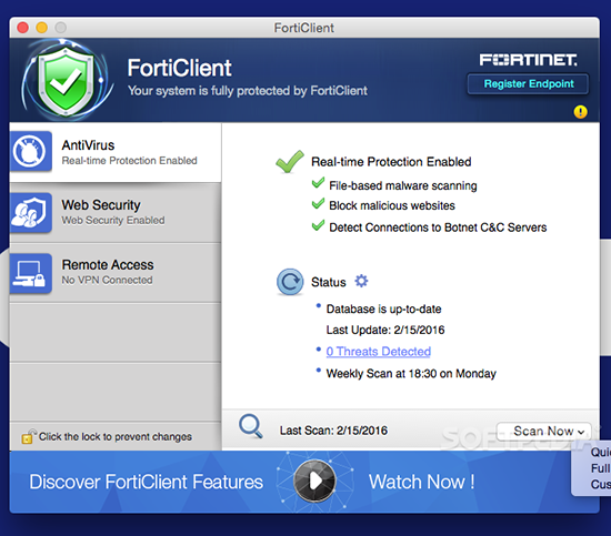 FortiClient Mac版 V5.4.2 官方版截图