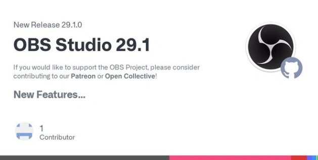 OBS Studio 29.1发布：通过RTMP为YouTube流式传输AV1 / HEVC
